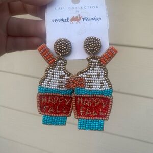 Beaded Fall Latte Earrings